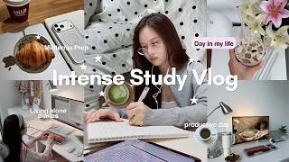 Thumbnail: Intense study vlog ☕️ midterms prep, study at 5AM, late study, study alone, keyboard sounds asmr
