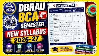 Thumbnail: 🔥 DBRAU BCA 4th Semester New Syllabus 2026–27 | Complete Subjects & Syllabus Analysis