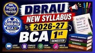 Thumbnail: 🔥 DBRAU BCA 1st Semester New Syllabus 2026–27 | Complete Syllabus Analysis | Study With Harshit