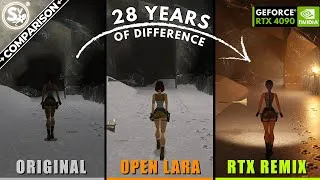 Thumbnail: Tomb Raider ORIGINAL vs OPEN LARA vs RTX REMIX Comparison | RTX 4090 4K60