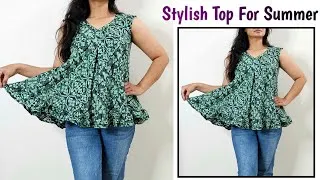Thumbnail: Very Easy And Beautiful Top Cutting And Stitching | Stylish Summer Top Cutting And Stitching