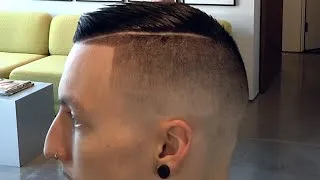 Thumbnail: Brad Pitt-Inspired Modern Skin Fade with Hard Part: Hairstyle Tutorial