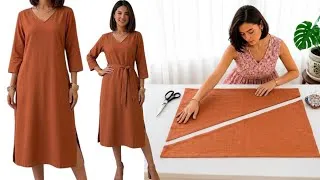 Thumbnail: Sew This COOL Summer Dress in Minutes! 😍 No Pattern Needed | Easy Cutting & Sewing at Home
