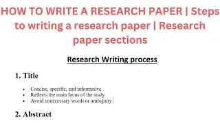Thumbnail: HOW TO WRITE A RESEARCH PAPER | Steps to writing a research paper | Research paper sections