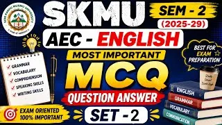 Thumbnail: SKMU SEM-2 (2025-29) AEC English Most Important MCQ | Question Answer | Set-2 | Exam 2026