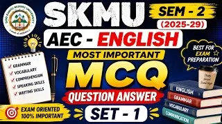 Thumbnail: SKMU SEM-2 (2025-29) AEC English Most Important MCQ | Question Answer | Set-1 | Exam 2026