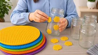 Thumbnail: 🐝 2 Cute DIY Ideas with Glass Jars and Old Silicone Trivet!