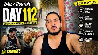 Thumbnail: 🔥 Daily Routine Day 112 | Gym Workout, Morning Walk & Healthy Lifestyle 💪