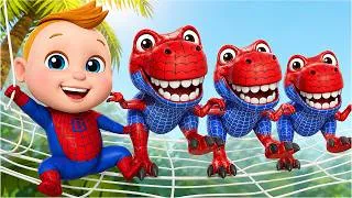Thumbnail: Kids Turn Into SPIDER MAN T-REX | Dinosaur Stories for Kids | Learn Dinosaur| Sumo Bo Nursery Rhymes