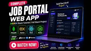 Thumbnail: Build a FullStack Job Portal App with MERN Stack (MongoDB, Express, React Js, Node Js) | 1 Shot