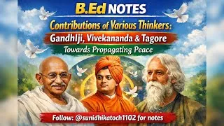 Thumbnail: Contributions of various thinkers i.e Gandhiji, Vivekananda & Tagore towards propagating peace