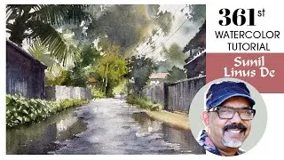 Thumbnail: Painting a Rainy Day Landscape | Watercolor Tutorial #361 | Sunil Linus De
