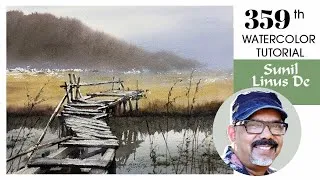 Thumbnail: How to Paint a Misty Lake & Wooden Bridge | Watercolor Tutorial | Sunil Linus De