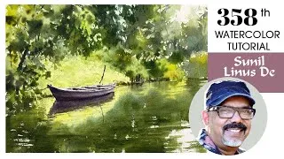 Thumbnail: How to Paint Atmospheric Greenery & Water Reflections in Watercolor by Sunil Linus De