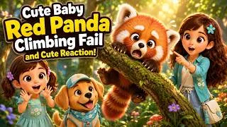 Thumbnail: Cute Baby Red Panda Climbing Fail and Cute Reaction!