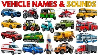 Thumbnail: Vehicle Sounds for Kids | Learn 40 Vehicle Names and Sounds | Cars, Trucks, Trains & More #vehicles