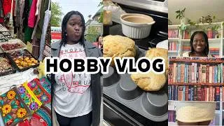 Thumbnail: hobby vlog: diamond painting, garage sale/thrifting + making sourdough