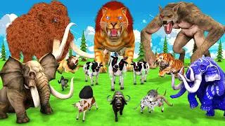 Thumbnail: 10 Zombie Cow Vs 10 Giant Tiger Wolf VS 10 Mammoth Elephant Gorilla Cow Saved By Mammoth Hide & Seek