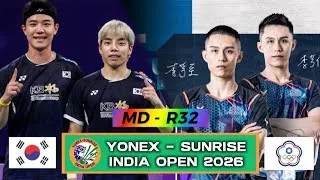 Thumbnail: 강민혁/기동주 vs 이방지/이방전 | 2026 인도 오픈 배드민턴 32강 하이라이트"