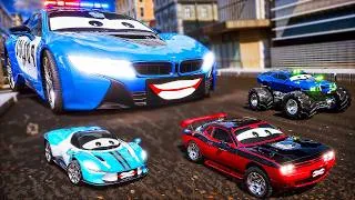 Thumbnail: Police Cars vs Tiny Cars 🚓 | Action-Packed City Battle | Hero Cars