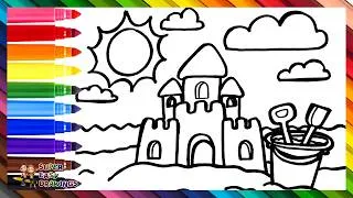 Thumbnail: Draw and Color Sand Toys and a Sandcastle 🌞⛱️🌊🏰🌈 Drawings for Kids