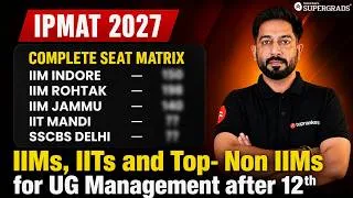 Thumbnail: What are the Total Number of IPM Seats in IIMs,  IITs & Non-IIMs for UG Management 2027 after 12