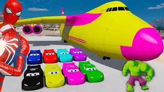 Thumbnail: Spiderman McQueen Cars Transportation On Biggest Plane - GTA 5 Mods