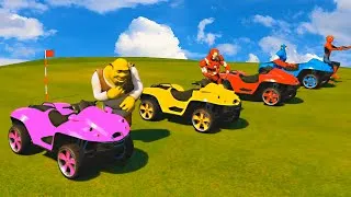 Thumbnail: Spiderman ATV Motos Challenge with Shrek Ironman & Captain America Race - GTA 5