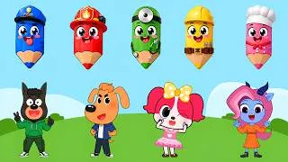 Thumbnail: Sherif Labrador  Dress Up & Learn Colors 🌈 Educational Cartoon for Kids