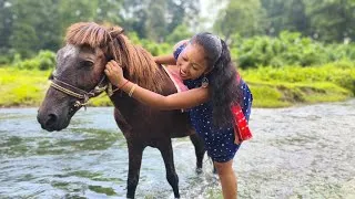 Thumbnail: Horse Riding in Water! 🐎🌊 | Amazing Village Horseback Riding Adventure 😍