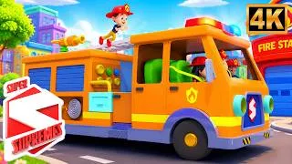 Thumbnail: Big Firetruck Song! 🚒 Firefighter Adventures for Kids | Super Supremes