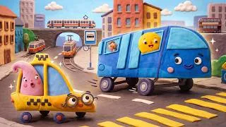 Thumbnail: Learn Types of Transport with Claymotions 🚕 Buses, Taxis and Public Transport 🚌🟨