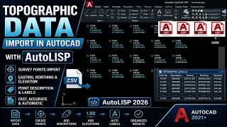 Thumbnail: Topographic Data Import in AutoCAD with AutoLISP | Survey Points, Elevations & Coordinates
