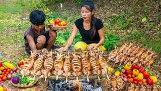 Thumbnail: Survival Skills:Spicy Grilled Squid Recipe | Outdoor Seafood Cooking & Eating ASMR