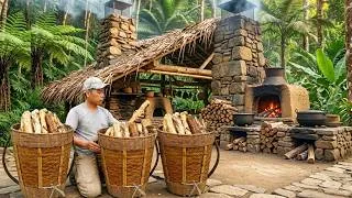 Thumbnail: Finishing My Forest Kitchen, Selling Wild Yams & Catching Fish Alone | Off Grid Survival