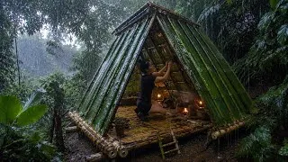 Thumbnail: Building a Survival Shelter in the Tropical Rainforest During Heavy Rain