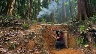 Thumbnail: ​Building a Timber-Reinforced Earth Shelter in the Rainforest (End)