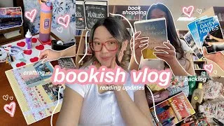 Thumbnail: bookish vlog!! 📖💘 book shopping, crafting, beach vacay prep, & reading updates🏝🎀