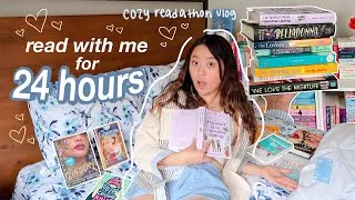 Thumbnail: SEEING HOW MANY BOOKS I CAN READ IN 24 HOURS 📖 a cozy readathon vlog 🛌🧦🎀