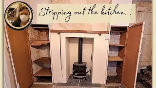 Thumbnail: Victorian terrace DIY renovation, stripping out the handmade vintage kitchen storage system.