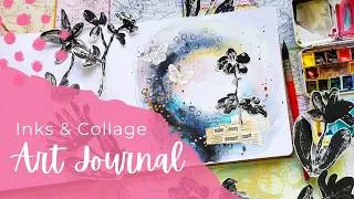 Thumbnail: Easy Mixed Media Process in my Action Art Journal using Watercolors & Collage Fodder