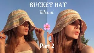 Thumbnail: Crochet Bucket Hat tutorial PART 2 🌸🌞 How to crochet bucket hat 🌸 Crochet panama hat