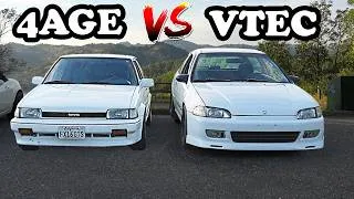 Thumbnail: Honda VTEC Chases Toyota 4AGE - Touge Battle!