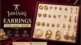 Thumbnail: Tanishq 22kt Light weight daily wear Earrings designs with wt. & price || Starting from 1gram 2026✨