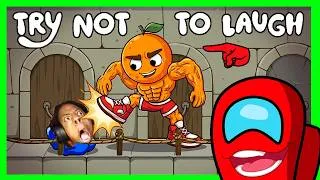 Thumbnail: AMONG US Try Not To LAUGH: Corrupted Orange but for Brianrot | FUNNIEST Mini Crewmate Animations