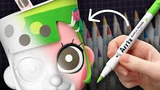 Thumbnail: painting another SCULPTURE using MARKERS (Arrtx 90A acrylic markers)