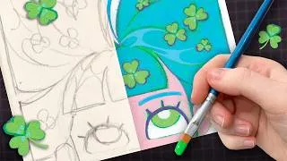Thumbnail: painting a *LUCKY CLOVER* themed picture