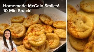 Thumbnail: Homemade McCain Style Potato Smiles Recipe | बाज़ार जैसे कुरकुरे पोटैटो स्माइली बनाने का आसान तरीका