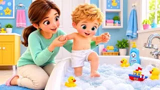 Thumbnail: Bath Time Fun Song for Toddlers | Wash Your Hair & Get Clean | Nursery Rhymes and Kids Songs