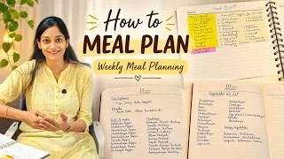Thumbnail: Meal Planning ఎలా చేసుకోవాలి💁🏻‍♀️| నా Weekly Meal Planning Techniques & Tips | Step by Step Tips